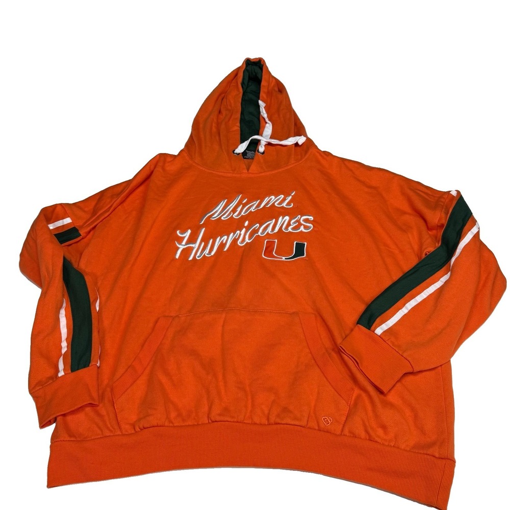 The University of Miami Hoodie  Women's XL Sweatshirt  Orange Hurricanes